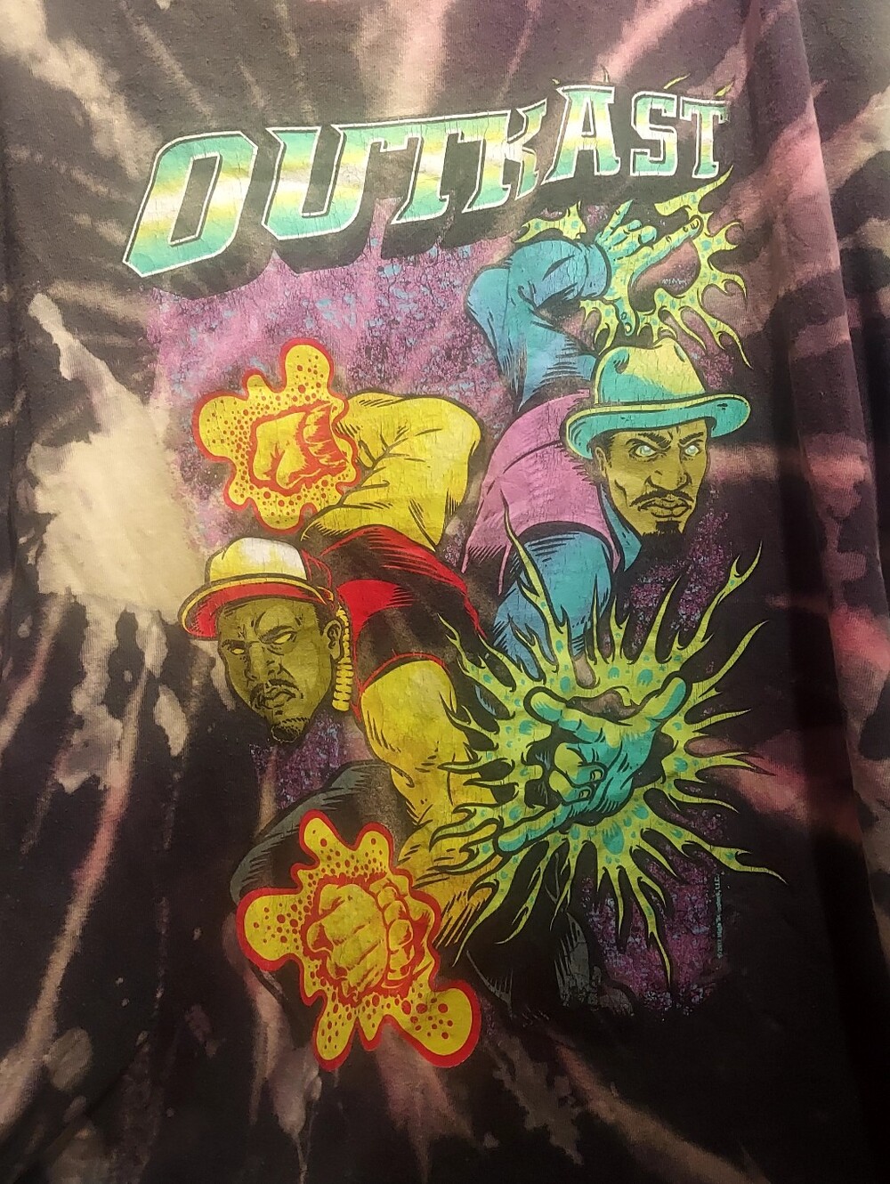Outkast Hip Hop Duo Rap Tee t shirt Tie Dye Atliens Streetwear Baggy Aquemini